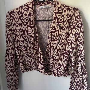 Zara Women’s Printed Wrap Blouse Sz M
